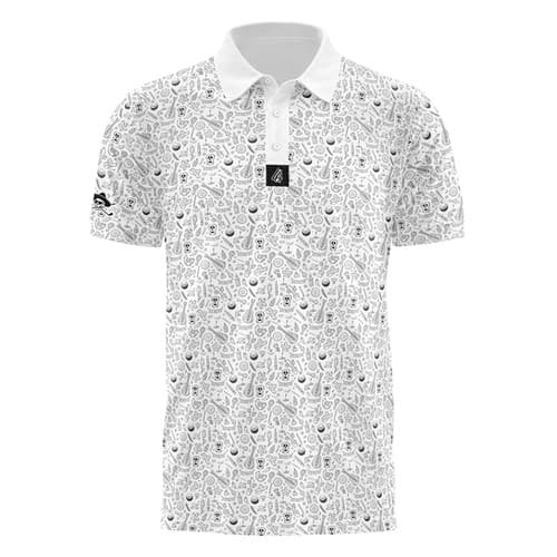Men’s White Golf Polo | Fiesta on the Green Performance Shirt